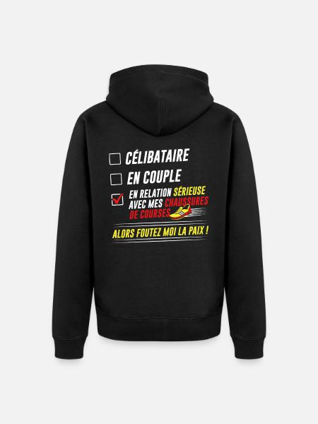 Humour Running Course à pied Cadeau - Veste à capuche bio Premium Unisexe - noir