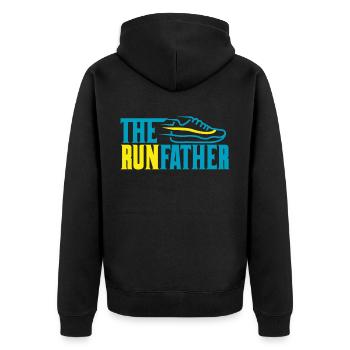 The runfather - Unisex Premium Organic Zip Hoodie - black - Back - Nico (187cm)