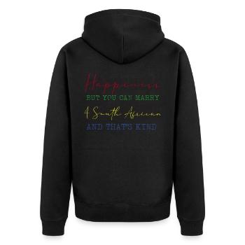 Heirate einen Südafrikaner - Unisex Premium Bio Zip Hoodie - Schwarz - Hinten - Nico (187cm)
