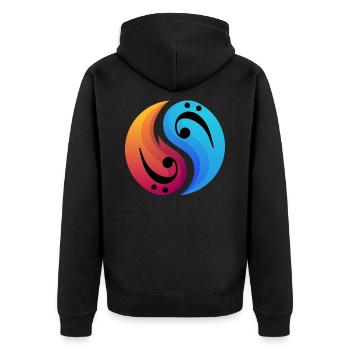 Bassgitarre Bassist - Unisex Premium Bio Zip Hoodie - Schwarz - Hinten - Nico (187cm)