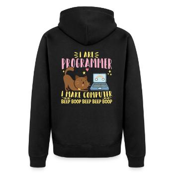 Je suis programmeur Je fais un bip d'ordinateur - Veste à capuche bio Premium Unisexe - noir - Dos - Nico (187cm)
