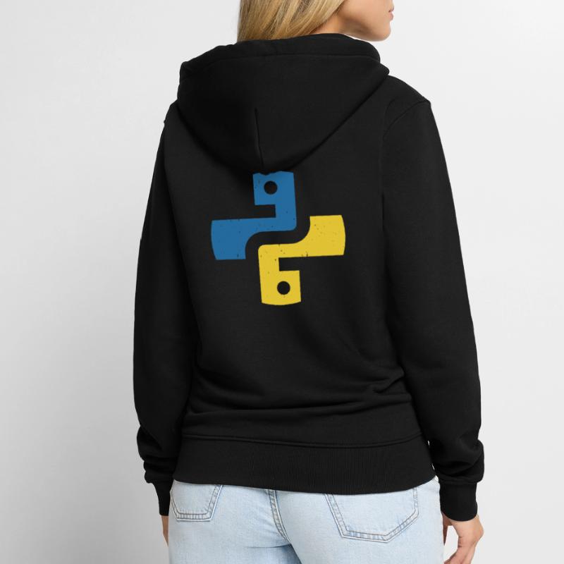 Python Programmiersprache Unisex Premium Bio Zip Hoodie