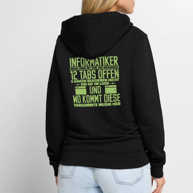 Computer scientist 12 tabs open Unisex Premium Organic Zip Hoodie