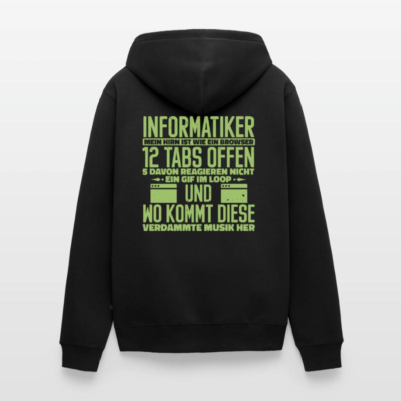 Computer scientist 12 tabs open Unisex Premium Organic Zip Hoodie