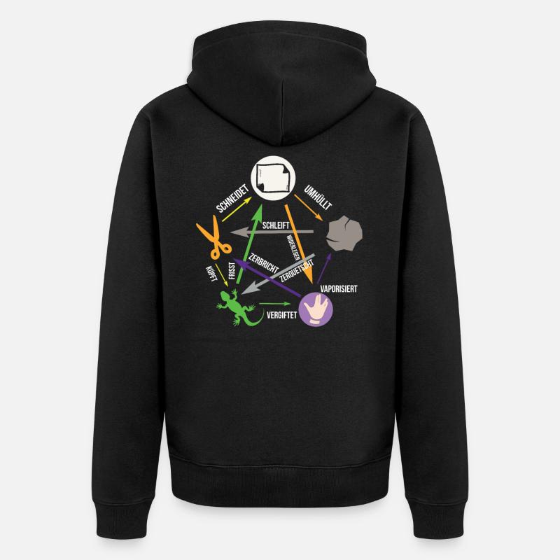 Spock Echse Papier Schere Stein Sheldone - Unisex Premium Bio Zip Hoodie - Schwarz