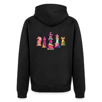 Roi d'échecs - Veste à capuche bio Premium Unisexe - noir - Dos - Nico (187cm)