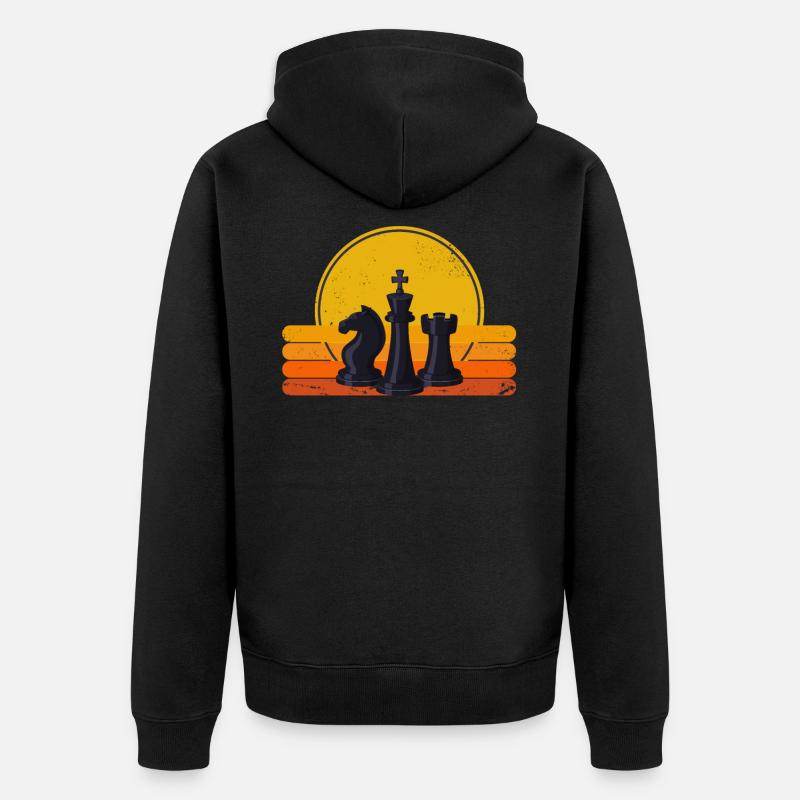 Schach - Unisex Premium Bio Zip Hoodie - Schwarz