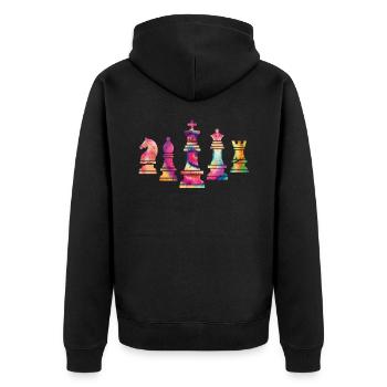 Tournoi d'échecs d'échecs - Veste à capuche bio Premium Unisexe - noir - Dos - Nico (187cm)