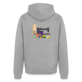 Coudre à main - Veste à capuche bio Premium Unisexe - gris chiné - Dos - Nico (187cm)