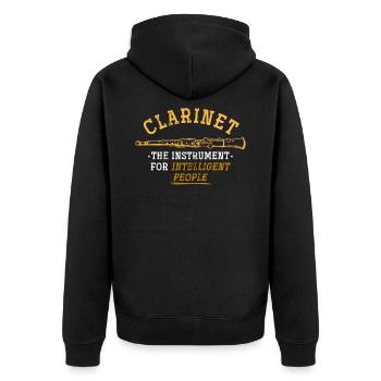 Clarinet Musician Music - Unisex Premium Organic Zip Hoodie - black - Back - Nico (187cm)