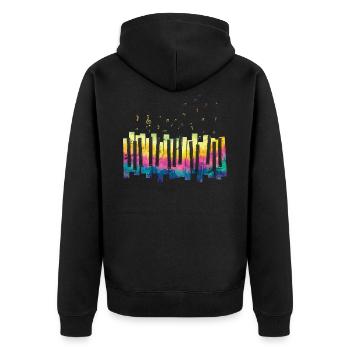Piano Musiker - Unisex Premium Bio Zip Hoodie - Schwarz - Hinten - Nico (187cm)