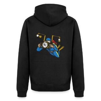 Underwater Photographer Scuba Diver Gift - Unisex Premium Organic Zip Hoodie - black - Back - Nico (187cm)