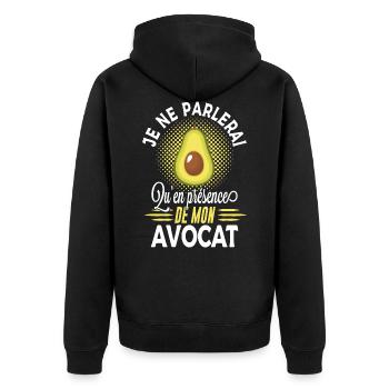Avocat - Humour vegan végétarien drôles - Veste à capuche bio Premium Unisexe - noir - Dos - Nico (187cm)