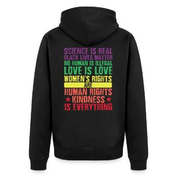 Droits de l'homme L'amour est l'amour Les vies noires comptent - Veste à capuche bio Premium Unisexe - noir - Dos - Nico (187cm)
