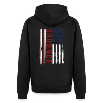 Tambours - Veste à capuche bio Premium Unisexe - noir - Dos - Nico (187cm)