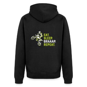 Eat Sleep Braap Répéter - Veste à capuche bio Premium Unisexe - noir - Dos - Nico (187cm)