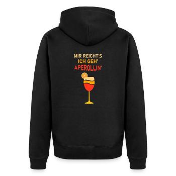 Aperollin' Sommergetränk 2020 Aperoliker Geschenk - Unisex Premium Bio Zip Hoodie - Schwarz - Hinten - Nico (187cm)