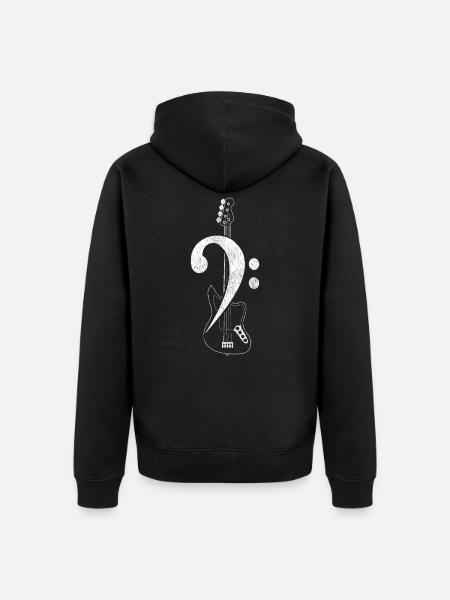 Bassgitarre Geschenkidee - Unisex Premium Bio Zip Hoodie - Schwarz