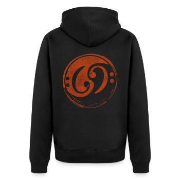 Bassgitarre Musiker Musik - Unisex Premium Bio Zip Hoodie - Schwarz - Hinten - Nico (187cm)