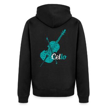 Violon violoncelle - Veste à capuche bio Premium Unisexe - noir - Dos - Nico (187cm)