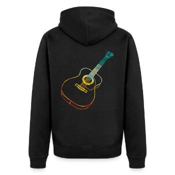 Gitarre Geschenk - Unisex Premium Bio Zip Hoodie - Schwarz - Hinten - Nico (187cm)