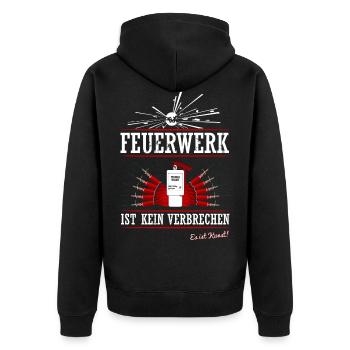 Feuerwerk ist kein Verbrechen Pyro - Unisex Premium Bio Zip Hoodie - Schwarz - Hinten - Nico (187cm)