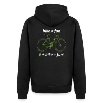 Vélo = Fun E + Bike = Fun² Vélo électrique - Veste à capuche bio Premium Unisexe - noir - Dos - Nico (187cm)