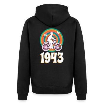 1945 Hoffmann LSD Découverte - Veste à capuche bio Premium Unisexe - noir - Dos - Nico (187cm)