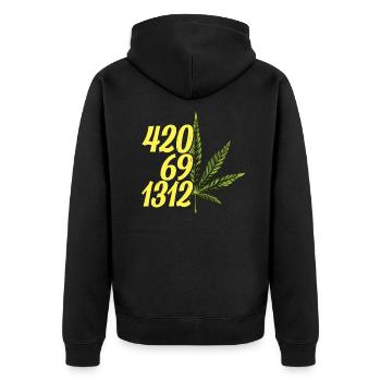 420 Cannabis Culture Kiffer Weed - Veste à capuche bio Premium Unisexe - noir - Dos - Nico (187cm)