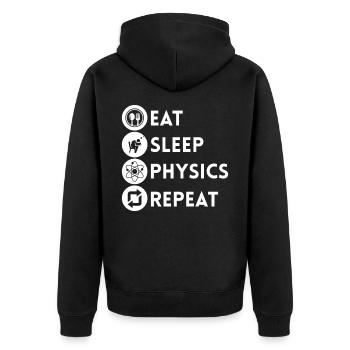 Physics Physicists - Unisex Premium Organic Zip Hoodie - black - Back - Nico (187cm)