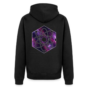 physics - Unisex Premium Organic Zip Hoodie - black - Back - Nico (187cm)