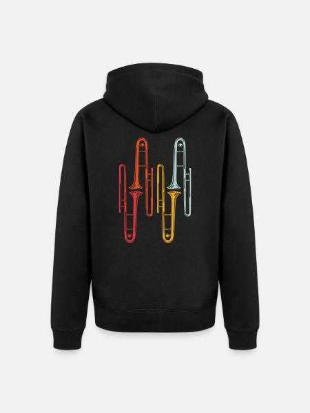 Trombone Instrument - Unisex Premium Organic Zip Hoodie - black