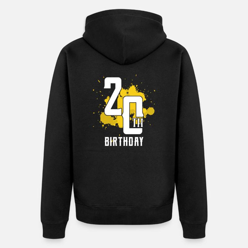 20e anniversaire - Veste à capuche bio Premium Unisexe - noir