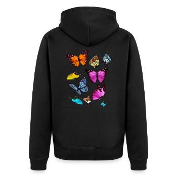 Espèce de papillon Insecte papillon - Veste à capuche bio Premium Unisexe - noir - Dos - Nico (187cm)