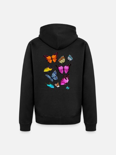 Butterfly species Butterfly insect - Unisex Premium Organic Zip Hoodie - black