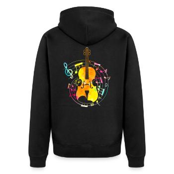 Violin Musician Music - Unisex Premium Organic Zip Hoodie - black - Back - Nico (187cm)