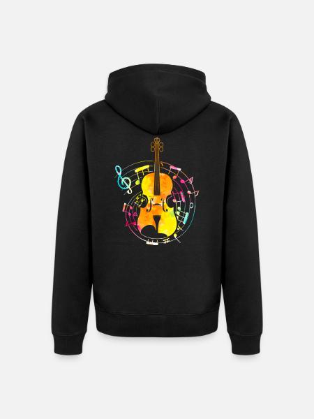 Violine Musiker Musik - Unisex Premium Bio Zip Hoodie - Schwarz