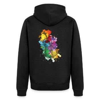 Musique de musicien de violoncelle - Veste à capuche bio Premium Unisexe - noir - Dos - Nico (187cm)