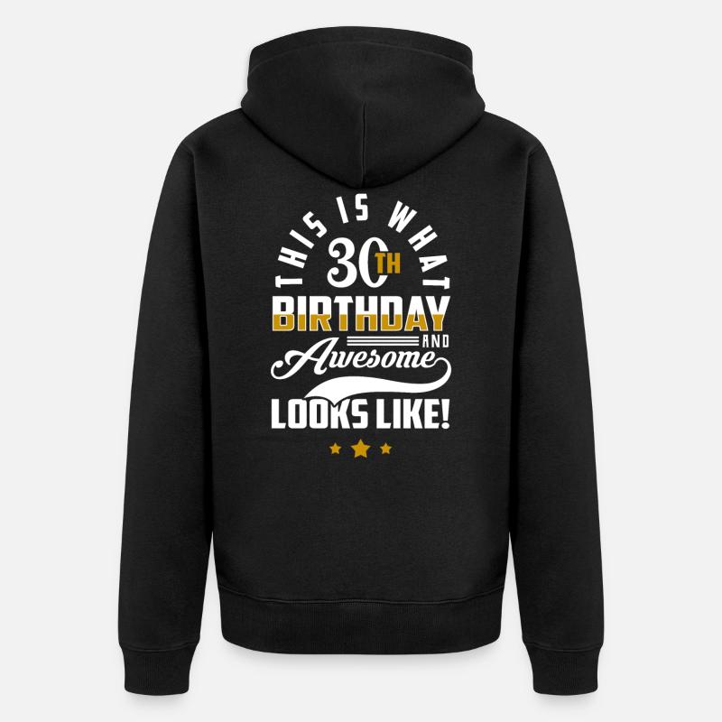 30e anniversaire - Veste à capuche bio Premium Unisexe - noir