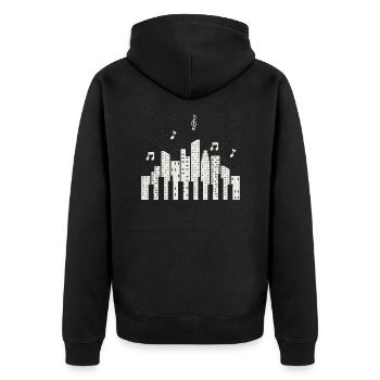 Klavier mUsik Klassische Musik - Unisex Premium Bio Zip Hoodie - Schwarz - Hinten - Nico (187cm)
