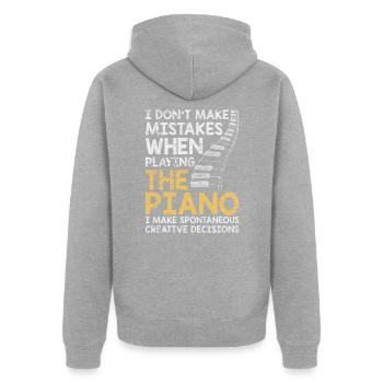 piano - Veste à capuche bio Premium Unisexe - gris chiné - Dos - Nico (187cm)