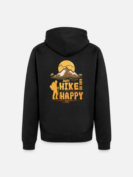 hike - Unisex Premium Organic Zip Hoodie - black