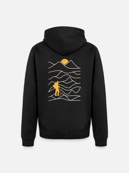 hike - Unisex Premium Organic Zip Hoodie - black