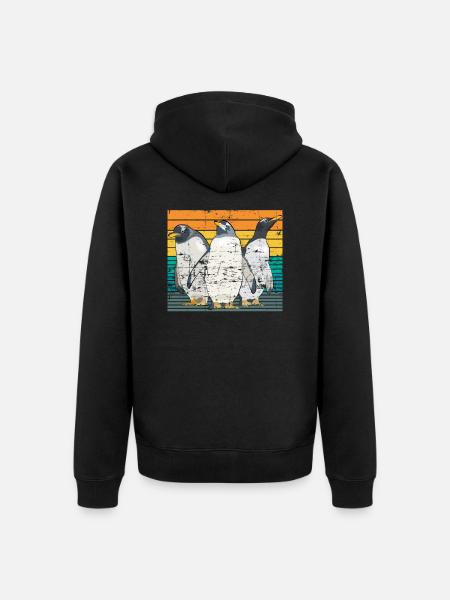 Penguin animal Antarctica - Unisex Premium Organic Zip Hoodie - black
