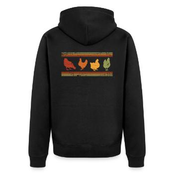 chicken - Unisex Premium Organic Zip Hoodie - black - Back - Nico (187cm)