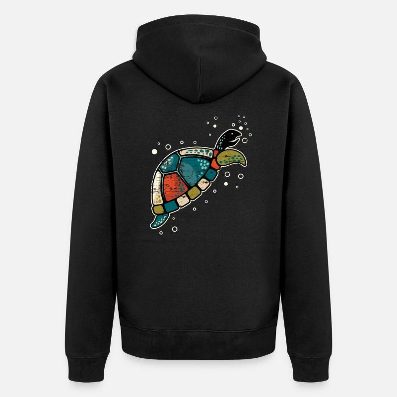 turtle - Unisex Premium Organic Zip Hoodie - black