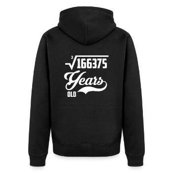 55. Geburtstag - Unisex Premium Bio Zip Hoodie - Schwarz - Hinten - Nico (187cm)