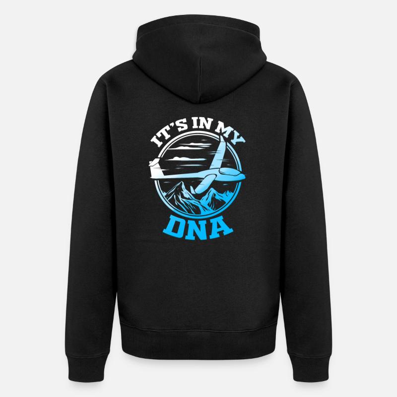 Gliding pilot glider glider pilot - Unisex Premium Organic Zip Hoodie - black