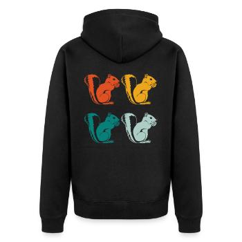 Animaux écureuil - Veste à capuche bio Premium Unisexe - noir - Dos - Nico (187cm)