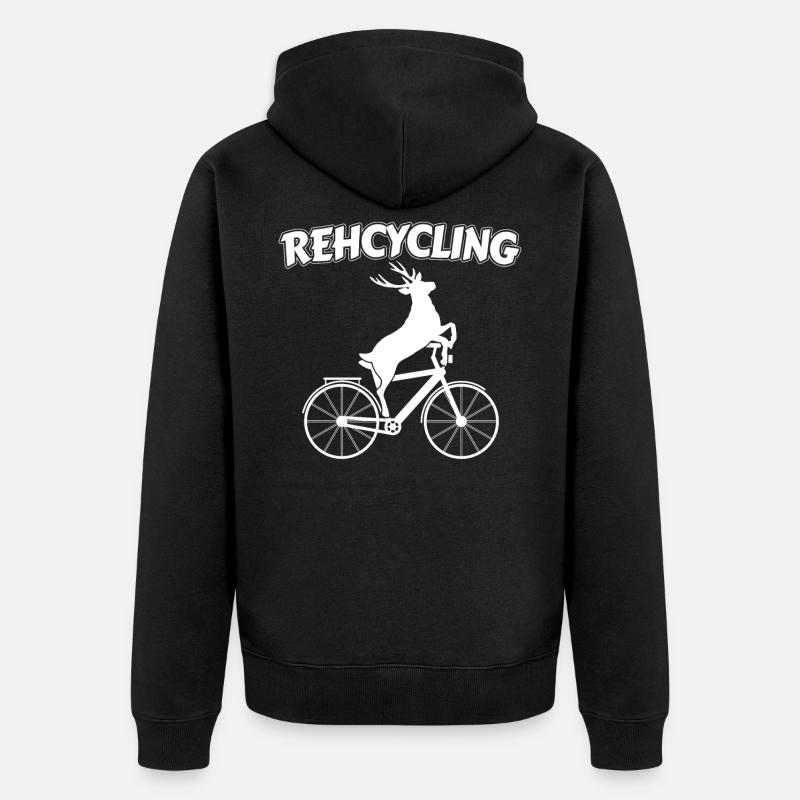 Rehcycling Cycliste disant drôle - Veste à capuche bio Premium Unisexe - noir